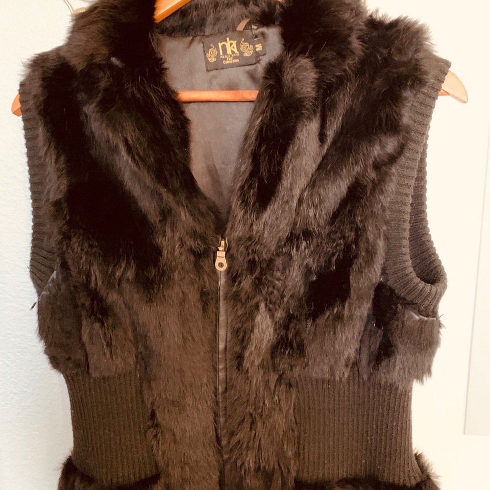 Black Rabbit Fur vest